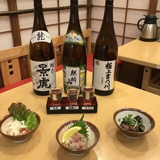 焼酎や日本酒が充実。お料理に合わせてお好みのドリンクをどうぞ