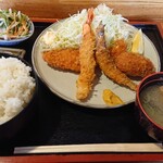 Sugi no Ya - 海鮮フライ定食ご飯大盛り