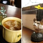 Nagaya Sabou Tenshin An - アイスミルクコーヒーと猫の花瓶