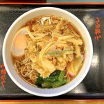 Komoro Soba Shinjuku Minamiguchi Ten - かき揚げ大盛（430円）＋生玉子（50円）