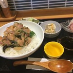 Sumibi Yaki Sakaba Sumio - 海鮮なめろう丼大盛りとミニお造り