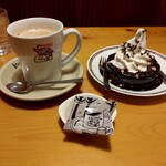 Komeda Coffee Ten Tsu Ken Sogo Bunka Senta Mae Ten - クロネージュ  リッチショコラをデザートセットで注文