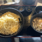 Udon Cafe Tsuru no Ongaeshi Marina Hoppu Ten - もみじ豚トロトロ煮豚のつる特製鶏ガラスープつけめん、塩味、松