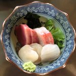 Yadoroku - 煮魚定食 1000円 の刺身4種盛り