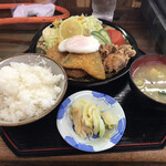 又兵衛 - 又兵衛スペシャル定食（メンチがアジフライに変更）