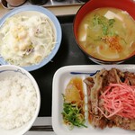 Matsuya Asakusa Azumabashi Ten - 焼肉定食ライスミニ　570円と、今だけ100円のとん汁