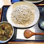 そば香房 おかげ - かも汁蕎麦（蕎麦大盛り）