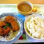 Seikei Daigaku Daiichi School Cafeteria - 油淋鷄定食￥420ご飯、味噌汁付き