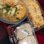 菜の実 - 本日のチヨイス！おからサラダ、ジャーマンポテトサラダ、くずし豆腐の海老生姜あん。