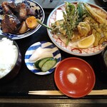 Kiraku - 日替定食：アラ炊きと春の天ぷら