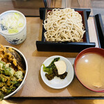 Maruchu - 「天丼セットの冷そば」1,150円税込み