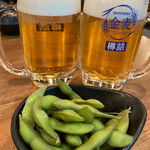 Tohoku Dabe Sa - ビール（金麦）で乾杯！付出しは枝豆でした。