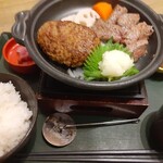 和ダイニング 四六時中 - 料理写真:ハンバーグ&一口ステーキ