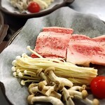 割烹渡真 - わたしんランチ会席の厳選牛の蒸焼きです