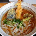 Isohachi - 大えび天うどん＋茄子(100円)トッピング