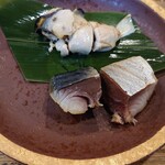 らかん寿し 松月 - 牡蠣としめ鯖のスモーク