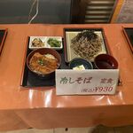 和菜房 the kitchen 晴 - 「和菜房 the kitchen 晴」の「冷しそばセット」の店頭メニュー