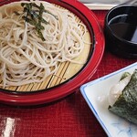 Soba 230 - ざるそば、鮭のおにぎり！