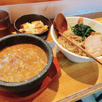 Ramen MOUKOKU - Ａセット（豚骨魚介石焼つけ麺＋焼豚丼）