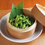 黒枝豆の蒸籠蒸し