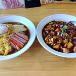 華龍飯店 - 【2021.7.24(土)】麺セット(冷やし中華＋麻婆丼)1,080円