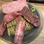 Yakiniku Namonaki Meiten e Ittou Nyuukon Ichimai Uri Yakiniku - カルビ3種とハラミ