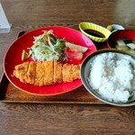 おかた茶屋 - 【2021.8.7(土)】下仁田町かつ定食(並盛)900円