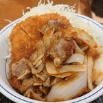 Katsuya Miyagi Kesennuma Ten - 豚ロースタレカツと牛焼肉の合い盛り丼650円