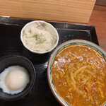 Marugame Seimen Moriguchi Dainichi Ten - トマたまカレーうどん（ミニライス付き）＋温泉玉子
                        690円＋70円