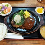 ハンバーグととんかつの店 ハンとん亭 - ダブルハンバーグ