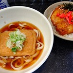 Havana Take Udon - 【2021.9.27(月)】ソースかつ丼&きつねうどん(温かいうどん)650円