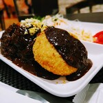 Wa Dining Marutaya - 海老めし＆カニクリームコロッケ(サラダスープ付き)1000円