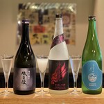 Nihonshu to Kunsei Wabaru Minato Tenma Ten - 飲み比べ３種