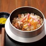 Kamameshi (rice cooked in a pot)