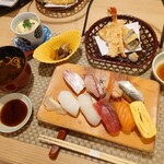 Sushi Kappou Ikedaya Hon Ten - にぎり定食（1650円）2021年10月