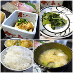 Igokochi Ya Koto - ◆奴、香の物。 ◆ご飯の質は普通かしら、半分にして頂くべきでした。 ◆お味噌汁