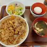 すき家 - 牛丼大盛りランチセット600円