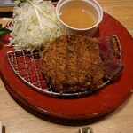 Soba to Japanese cuisine Kyo KYO - フィレの牛カツ:いい具合に揚がっててわさびと塩で頂きました！