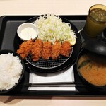 Matsu no Ya Fukaebashi Ten - カキフライ定食　ライス並盛