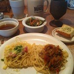 Spaghetti House - H.24.12.24.昼 今月のおすすめランチ チキンのトマトソース+バジルベーコンチーズ 1,299円