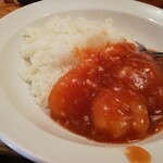 Senkou Rou - セットのエビチリ、野菜が無い？