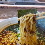 海鮮炉端焼 波ノ蔵 - ミンチと千切りキャベツと中太麺