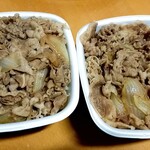 Yoshinoya Ichigosen Mitsuzawa Nakamachi Ten - 左：超特盛　右：大盛