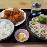 フジ - から揚げ定食かけうどん(大)