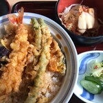 Kotobuki Tei - '22/01/29 天丼（小海老、鶏肉、野菜）、小京風やきとり