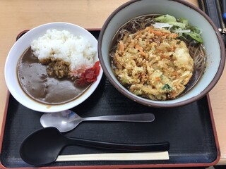 Matsushiro Parking Area Nobori Keishoku Food Court - かき揚げ天そばミニカレーS \980