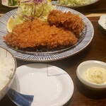 Tonkatsu Wakou Ionmoru Oota Ten - ロースカツと、気カキフライ2個