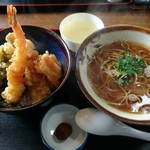 Seika - 平日限定ランチ、天丼＋かけ(小)