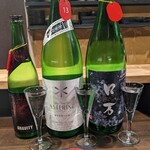 日本酒と燻製 和ばる 湊 - 飲み比べ３種