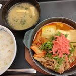 Matsuya Asakusa Azumabashi Ten - 豚キムチ鍋セット　ライスミニ　520円